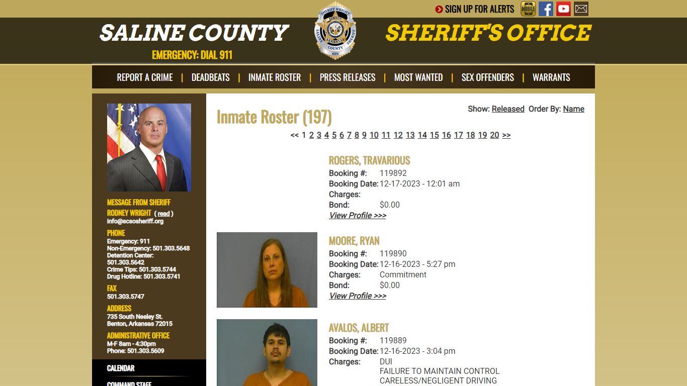 Inmate Roster (229) - Saline County Sheriff's Office
