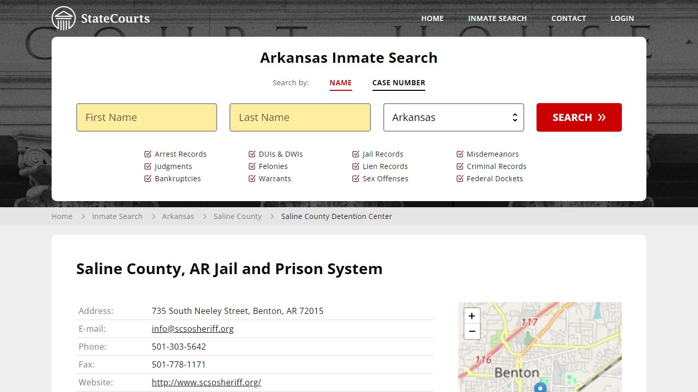 Saline County Detention Center Inmate Records Search, Arkansas ...